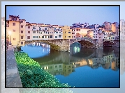 Florencja, Rzeka, Arno, Most, Ponte, Vecchio, Domy