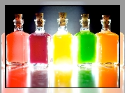 Butelki, Kolorowe, Napoje