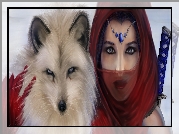 Kobieta, Szal, Lis
