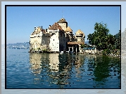 Zamek, Chillon, Montreux, Szwajcaria, Jezioro