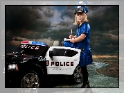 Dziewczynka, Samochód, Policja