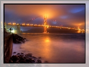 Most, Golden Gate, Rzeka, Wieczór