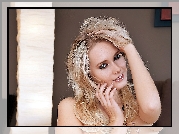 Uśmiech, Kobieta, Blondynka, Portret