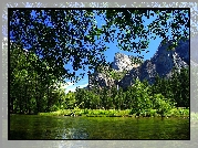 Stany Zjednoczone, Stan Kalifornia, Park Narodowy Yosemite, Góry, Las, Rzeka