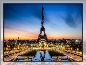 Paryż, Panorama, Miasta, Wieża, Eiffla