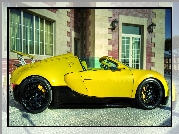 Budynek, Żółty, Bugatti, Veyron, 16,4, Grand, Sport, 2012
