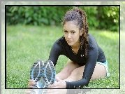 Dziewczyna, Łąka, Sport, Nina Dobrev