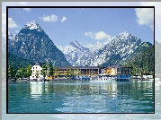 Jezioro, Góry, Hotel, Pertisau, Austria