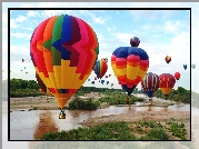 Kolorowe, Balony, Rozlewisko, Rzeki