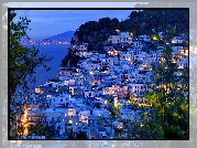 Domy, Noc, Wyspa, Capri