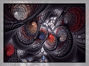 Szare, Spirale, Abstrakcja, Grafika