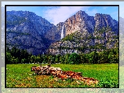 Stany Zjednoczone, Stan Kalifornia, Park Narodowy Yosemite, Góry, Wodospad