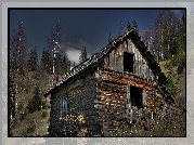 Dom, Rudera, Drzewa, Wzniesienia
