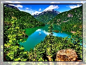 Góry, Lasy, Jezioro, Krajobraz
