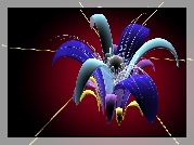 Abstrakcja, Kwiat, Grafika, 3D