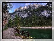 Góry, Droga, Jezioro Gosau, Austria