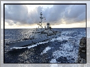 Statek, Wojskowy, French, Frigate, Cassard, D-614