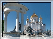 Moskwa, Złote, Kopuły, Cerkiew, Chrystusa, Zbawiciela