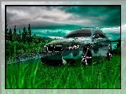 Fantasy, Samochód, BMW, Trawa