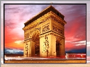 Łuk Triumfalny, Paryż, Francja, Zachód, Słońca