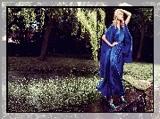Kobieta, Maryna Linchuk, Blondynka, Sukienka, Park