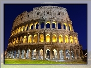 Rzymskie, Koloseum, Zabytek, Noc