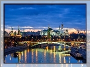 Moskwa, Rzeka Most, Świt, Zdjęcie miasta