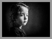 Czarno, Biały, Portret, Dziecka