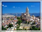 Segovia, Hiszpania, Katedra, Miasto, Domy