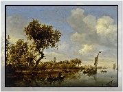 Salomon, van Ruysdael, Na Rzece, Obraz
