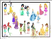 Księżniczki, Disney, Ariel, Śnieżka, Jasmina, Mulan, Kopciuszek, Bajka