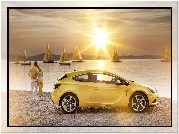 Opel, Żaglówki, Para, Morze, Zachód słońca