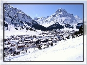 Tyrol, Zima, Góry, Las, Dolina, Panorama, Kurortu