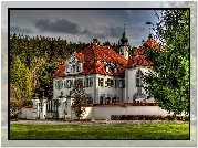 Jesień, Las, Chmury, Pałac
