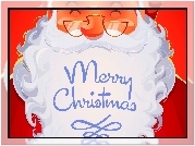 Mikołaj, Napis, Merry, Christmas