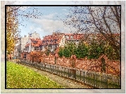 Miasto, Domy, Budynki, Drzewa, HDR