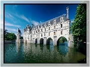 Lato, Zamek, Chenonceau, Francja