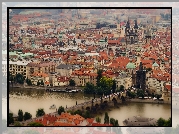 Rzeka, Most, Praga, Panorama, Miasta