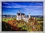 Zamek, Neuschwanstein, Jesień, Niemcy