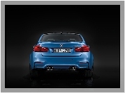 Niebieskie, BMW M3, tył, rury wydechowe