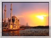 Turcja, Istambuł, Meczet, Morze, Zachód, Słońca