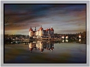Niemcy, Pałac, Moritzburg, Jezioro