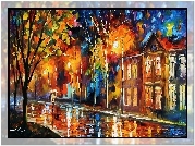 Leonid, Afremov, Kobieta, W Deszczu