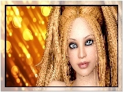 Dziewczyna, Blondynka, Portret, Grafika, 3D