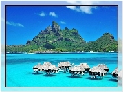 Mauritius, Góry, Morze, Domki, Hotelowe, Na Wodzie, Roślinność