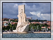 Portugalia, Lizbona, Morze, Wybrzeże, Pomnik, Odkrywców, Marina, Łodzie