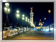 Paryż, Noc, Lampy, Oświetlenie, Most, Zamek