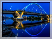 Most, Na, Rzece, Missisipi, Oświetlenie, Noc, USA