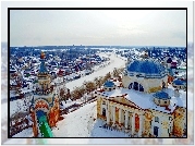 Miasto, Rzeka, Śnieg, Rosja