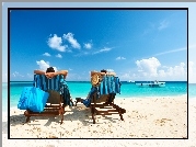 Lato, Leżaki, Odpoczynek, Relax, Plaża, Wakacje